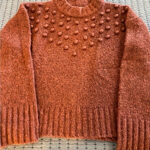 Madewell Warm Orange Bobble Knit Sweater